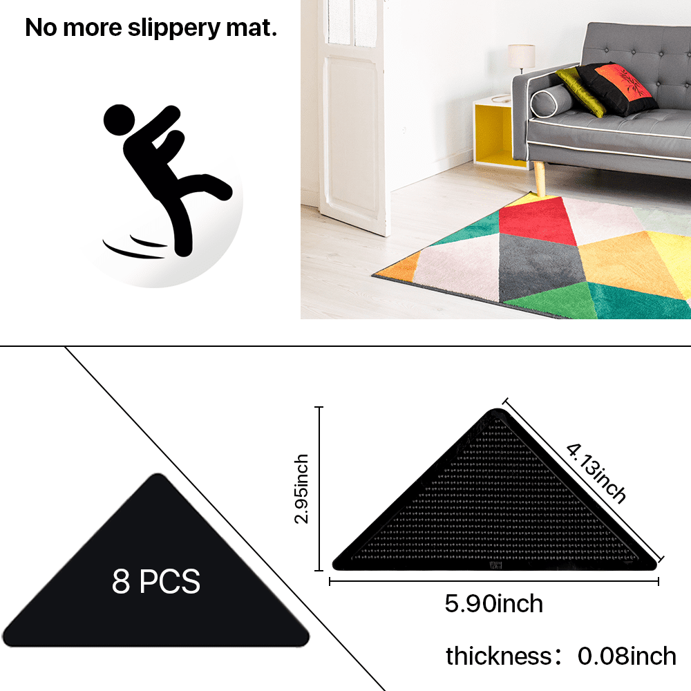 4/8pcs Area Rug Gripper, Anti-slip Carpet Tape For Area Rugs