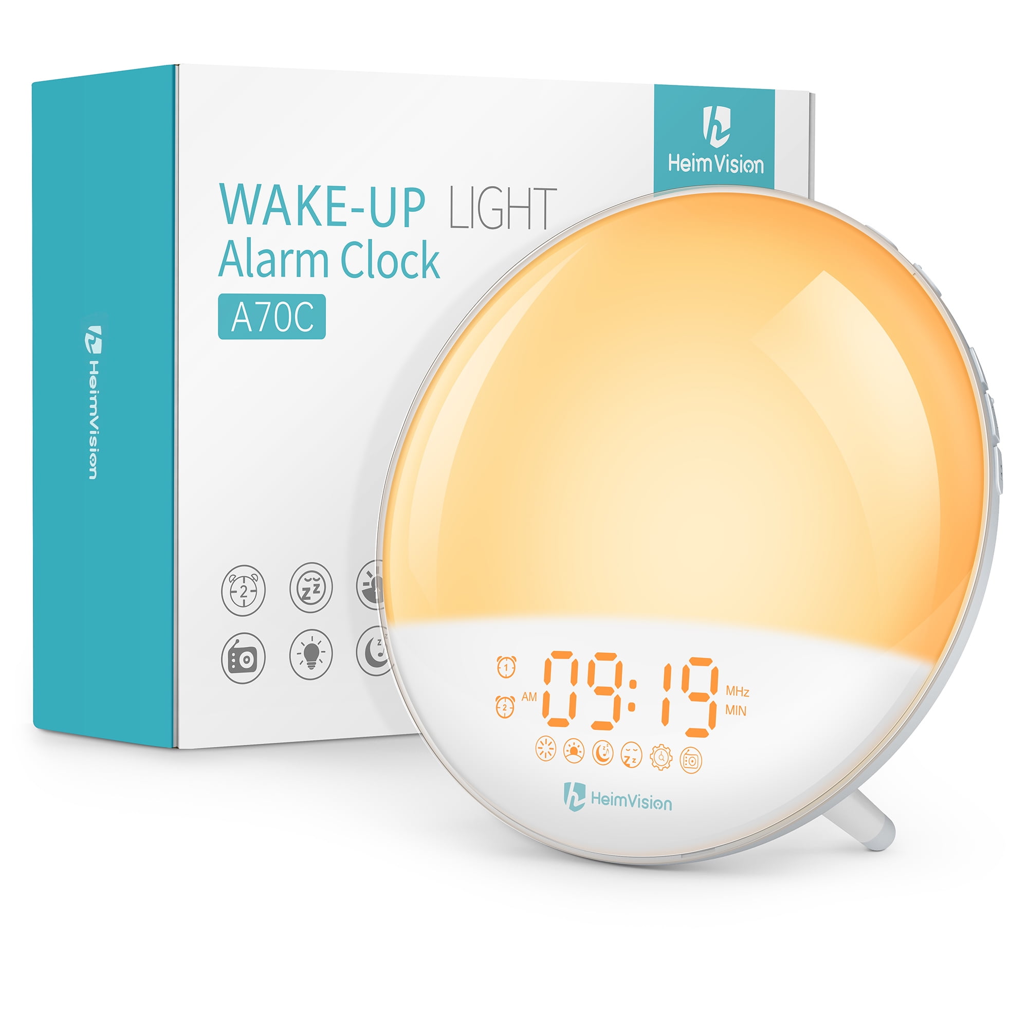 Wereldbol Gedachte betalen HeimVision A70C Sunrise Alarm Clock, Smart Wake up Light Sleep Aid Digital  Alarm Clock with Sunset Simulation and FM Radio, 7 Colors/7 Alarm  Sounds/Snooze/20 Brightness - Walmart.com