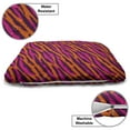thumbnail image 3 of Safari Pet Bed, Colorful Animal Print Paintbrush Drawn Like Stripes and Strokes Pattern, Resistant Pad for Dogs and Cats Cushion with Removable Cover, 24" x 39", Plum Orange and Pink, by Ambesonne, 3 of 4