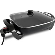Household Electric Wok with Glass Lid & Adjustable Temperature, Electric Frying Pan & Hot Pot, Made of Stainless Steel, Large Capacity, Non-Stick & Scratch-Resistant Surface, Versatile Uses