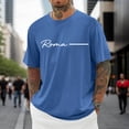 thumbnail image 3 of Roma Letter Graphic Tees for Men Summer Short Sleeve Crewneck Casual Italia Rome Travel T Shirts Streetwear, 3 of 5