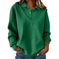 thumbnail image 3 of Aboser Business Sweatshirts for Women Dressy Casual Patchwork Shirts Long Sleeve Collared Sweatshirt Comfy Soft Pullover Tops, 3 of 9