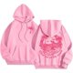 thumbnail image 1 of Oversized Palm Puff Hoodie with Drawstring & Pockets, Y2K Style, Pink-A, for Teen Girls, 1 of 4