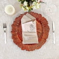 thumbnail image 4 of 24 Orange 13" Acrylic Wooden Textured Round Reef Acrylic Charger Plate, 4 of 5