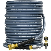 100FT 3/8" 4800PSI Pressure Washer Hose with Swivel Quick Connect for Cold/Hot Water Max 248°F, Kink Resistant Steel Wire Braided, Wear Resistant Blue Power Washer Hose with M22 14mm Adapter