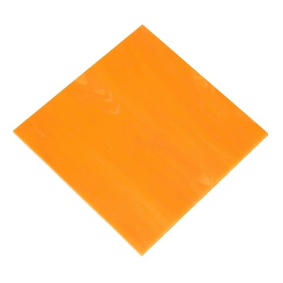 Stained Glass Sheet Mosaic Tile 3.9 Inch x 3.9 Inch Orange Red, Stained Glass Sheets for Crafts Project