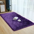 thumbnail image 2 of Soft Plush Area Rugs Rectangular 24" x 36" Faux Sheepskin Purple Carpet Bedroom Floor Mats Chair Sofa Shaggy Cushion, 2 of 7