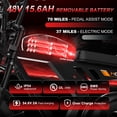 thumbnail image 4 of Movcan V30 1000W Electric Bike, 48V 15.6Ah Removable Battery, 20"x4" Fat Tires, Full Suspension, 70 miles Range, Shimano 7-Speed, Hydraulic Disc Brakes, 28 MPH Ebike,UL2849, Brown, 4 of 8