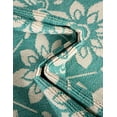 thumbnail image 2 of Unique Loom Outdoor Trellis Collection Area Rug - Tiles (6' 1" x 9' Rectangle Teal/Ivory), 2 of 9