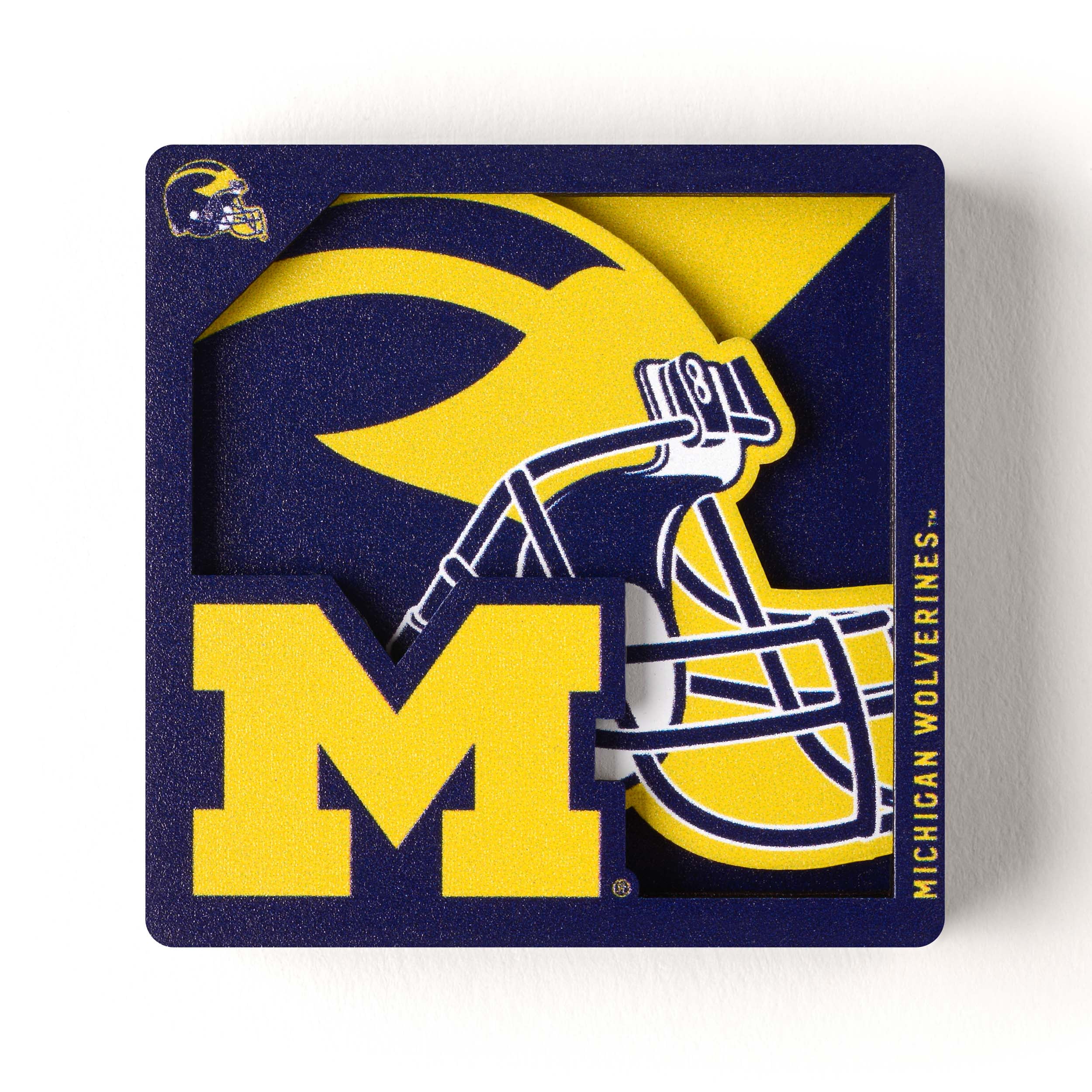 YouTheFan NCAA Michigan Wolverines 3D Logo Series Magnet