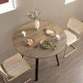 thumbnail image 3 of zyoiszvq 35.43" Round Dining Table for 2-4 People,Small Circle Kitchen Tables with Black Metal Leg, 3 of 9