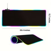 LED Mouse Pad 35.4x15.7 inch, Large RGB Glow Gaming Mouse Pad for Computer Keyboard, 12 Cool Lighting Modes, Anti-Slip Base, Waterproof, Stain Resistant, Desk Mouse Pad for Wireless Mouse