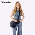 thumbnail image 3 of Montana West Crossbody Bag for Women Large Double Zipper Bum Bag with Adjustable Wide Strap, Navy, 3 of 8