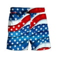 thumbnail image 4 of cllios Mens Patriotic Board Shorts 4th of July Men's Swim Trunks Quick Dry Summer Beach Shorts Big and Tall Red White and Blue Swimming Trunks with Pockets, 4 of 5