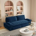 thumbnail image 3 of 73.2"Queen Pull Out Sofa Bed,3-in-1 Convertible Sleeper Sofa,Multi-Functional Velvet Loveseat Bed,Blue, 3 of 10