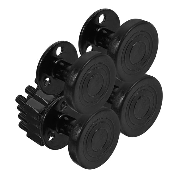 Worgeous  4 Pcs Bed Frame Adjustable Shock-proof Headboard Frames Black