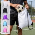 thumbnail image 1 of Polyester Drawstring Bag Polyester Drawstring Backpack Ball Bag Light Blue Sports Carry Bag for Soccer Basketball Volleyball (1Pc) by JASKFLY, 1 of 7