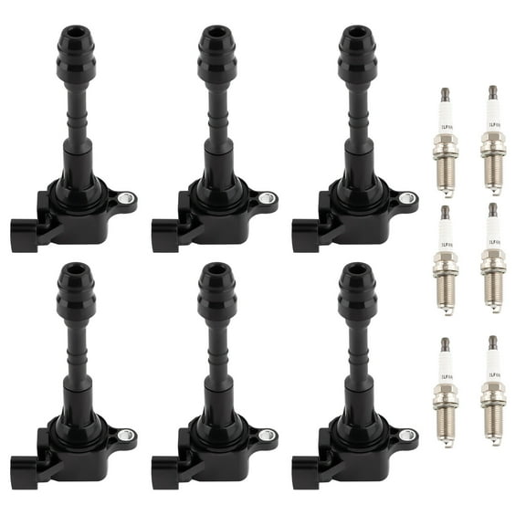 6 Ignition Coils Spark Plugs For Infiniti I35 QX4 Nissan Quest Maxima Frontier