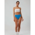 thumbnail image 6 of Women'S Large Size Cotton Half-Cover Hip High Waist Solid Color High Slit Briefs Blue XXL, 6 of 9