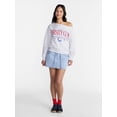 thumbnail image 3 of No Boundaries Off the Shoulder Sweatshirt with Long Sleeves, Midweight, Women’s XXS-4X, 3 of 5