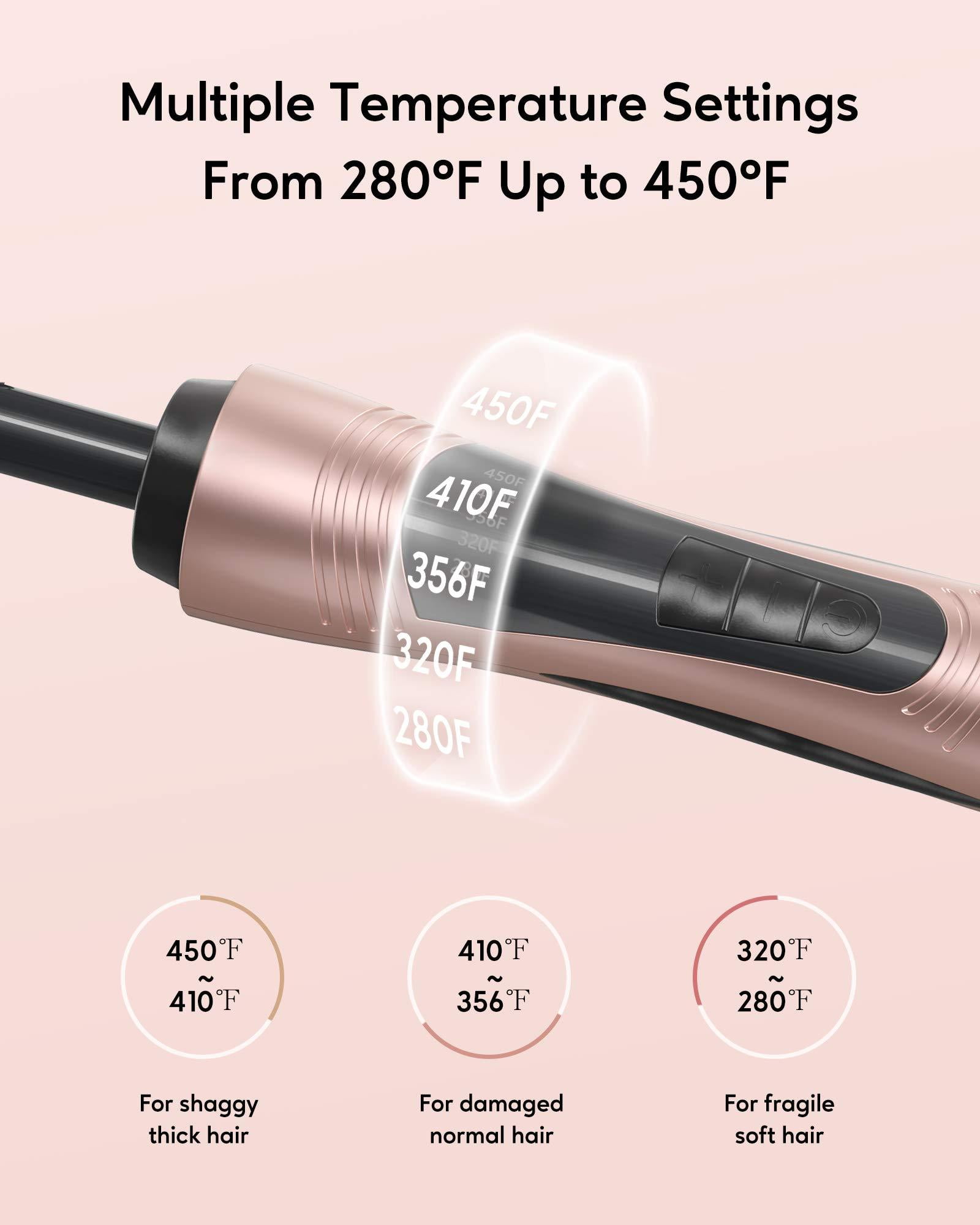 Terviiix Electric Hot Comb, Pressing Combs for Black Hair, Anti-Scald Straightening, Rose Gold