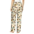 thumbnail image 3 of Uemuo Dachshund Dog Pattern Women's Wide Leg Palazzo Lounge Pants with Pockets Light Weight Loose Comfy Casual Pajama Pants-, 3 of 9