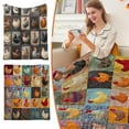 thumbnail image 3 of Vintage Rooster Plaid Print Flannel Blanket, Cute Cozy Chicken Throw, Lightweight Warm No Overheating 130X150Cm Farmhouse Home Decor Sofa Bedroom Use, 3 of 3