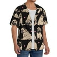 thumbnail image 4 of Honeii 's French Bulldog for men's short-sleeved button-up collared shirt featuring a pocket, perfect for beach vacations, and travel adventures., 4 of 5