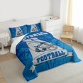 thumbnail image 4 of Feelyou American Sports Lover Bedding Comforter Set, Est Sleep Football Twin Comforter Sets, Blue Grey Abstract Line Reversible Bedding Set, Super Cozy Room Decor, 2 Pieces, 4 of 9