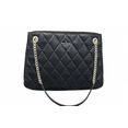 thumbnail image 3 of Kate Spade Carey Quilted Leather Large Tote Bag Chain Shoulder In Black, 3 of 5