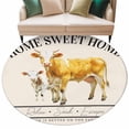 thumbnail image 2 of Round Area Rug 5ft,Farm Cow Cute Animal Watercolor Washable Carpet Non-Slip Runner Accent Rugs Indoor Floor Mat for Bedroom Living Room Decor,Sweet Home Quote, 2 of 9