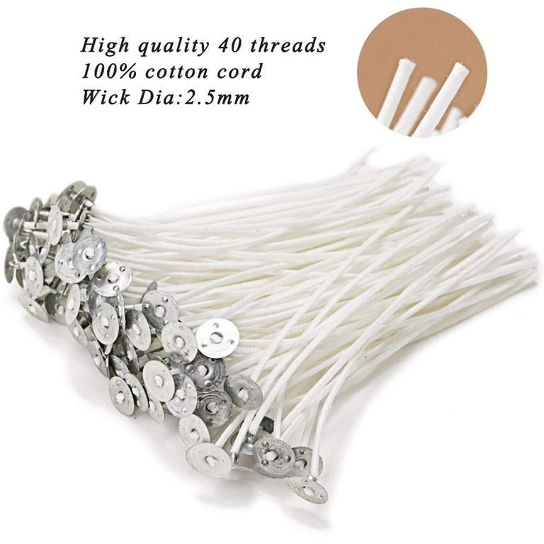 Pre Waxed Candle Wicks With Long Tabbed Cotton Sustainer For Candle Making  Craft