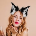 thumbnail image 6 of Jiibva Faux Fur Fox Wolf Ears Headband Handmade Furry Animal Ear Hairband Women Men Head Accessories for Halloween Party, 6 of 7