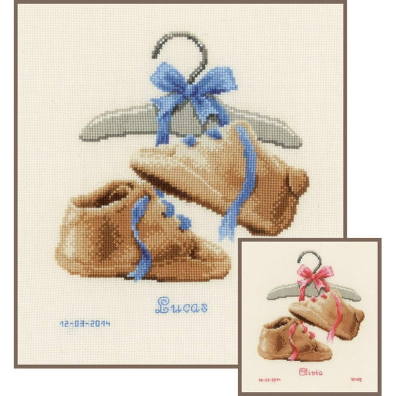 Vervaco Counted Cross Stitch Kit My First Shoes 7.2" x 8"