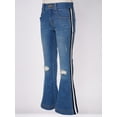 thumbnail image 5 of iiniim Kids Girls Ripped Flared Jeans Casual Fitted Denim Bell Bottoms Distressed Denim Wide Leg Pants Blue 10, 5 of 7