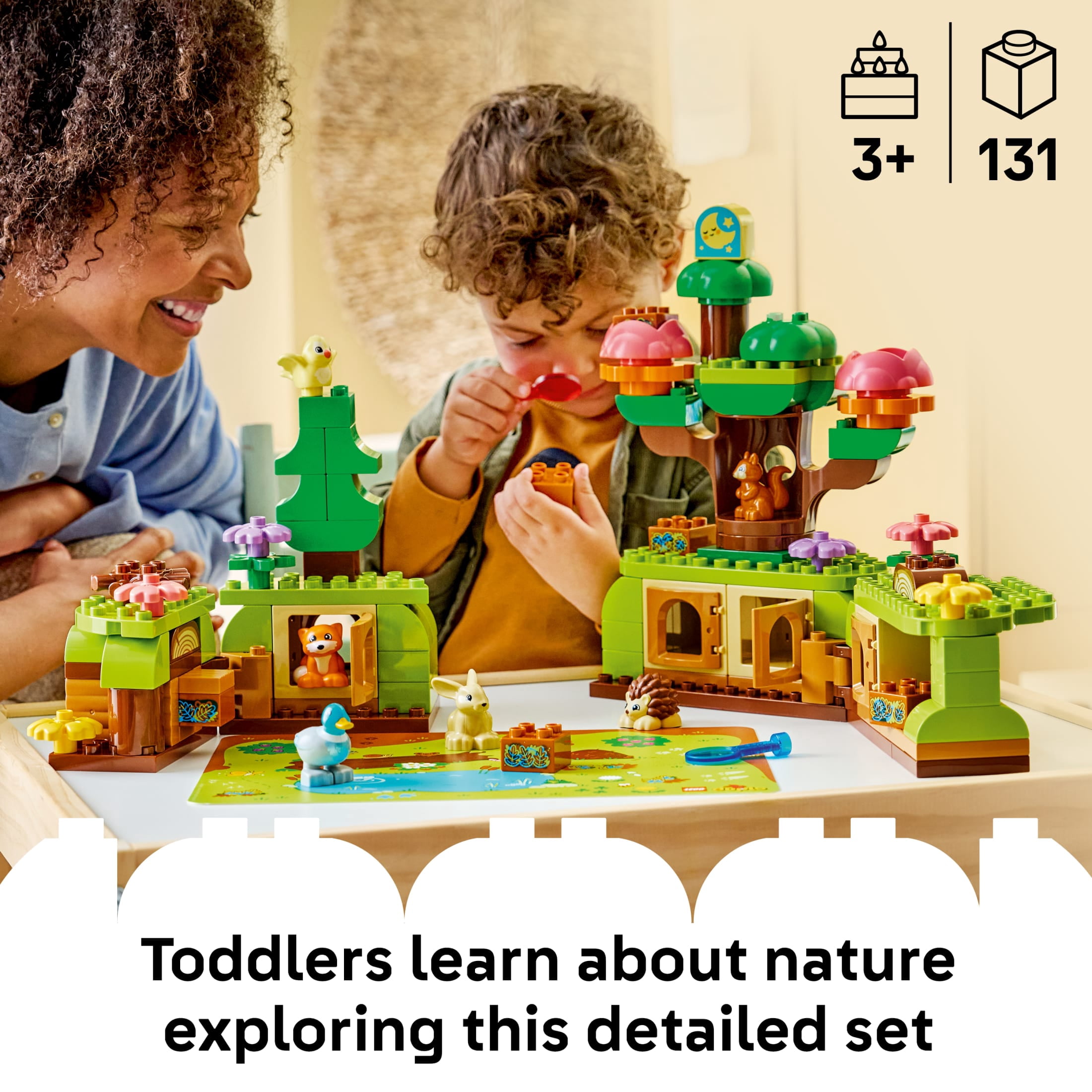 LEGO DUPLO Discovery Forest with Wild Animals - Educational Building Toy for Toddlers, Ages 3+ - Learning Toy for Boys & Girls - Gift for Birthdays - 10480