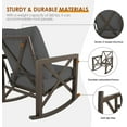 thumbnail image 2 of MRUAKA Rocking Chair Bistro Set,3 Piece Outdoor Patio Furniture Set with 2 Rockers and 1 Metal Coffee Table with Thick Cushions for Porch,Backyard,Poolside,Dark Grey, 2 of 8