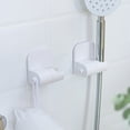 thumbnail image 1 of Soporte de ducha sin taladro Soporte de pared ajustable | Estante de almacenamiento colgante de baño para cabezal de ducha | Plástico blanco | Fácil de instalar | Incluye gancho | 7,9x7,5x5,3cm, 1 of 6