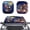Bald Eagle Flag Pattern, variant on XYZCANDO Car Sun Shade with Tropical Palm and Hibiscus Pattern, Foldable Auto Sun Shade for Uv Block and Keeping Vehicle Cool for Daily Driving