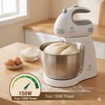 thumbnail image 5 of Max Life 3.2 Quarts Stand Mixer - 5-Speed Electric Powerful Stand Mixer, White, with Stainless Steel Bowl, Dough Hooks, Beaters,, 5 of 9