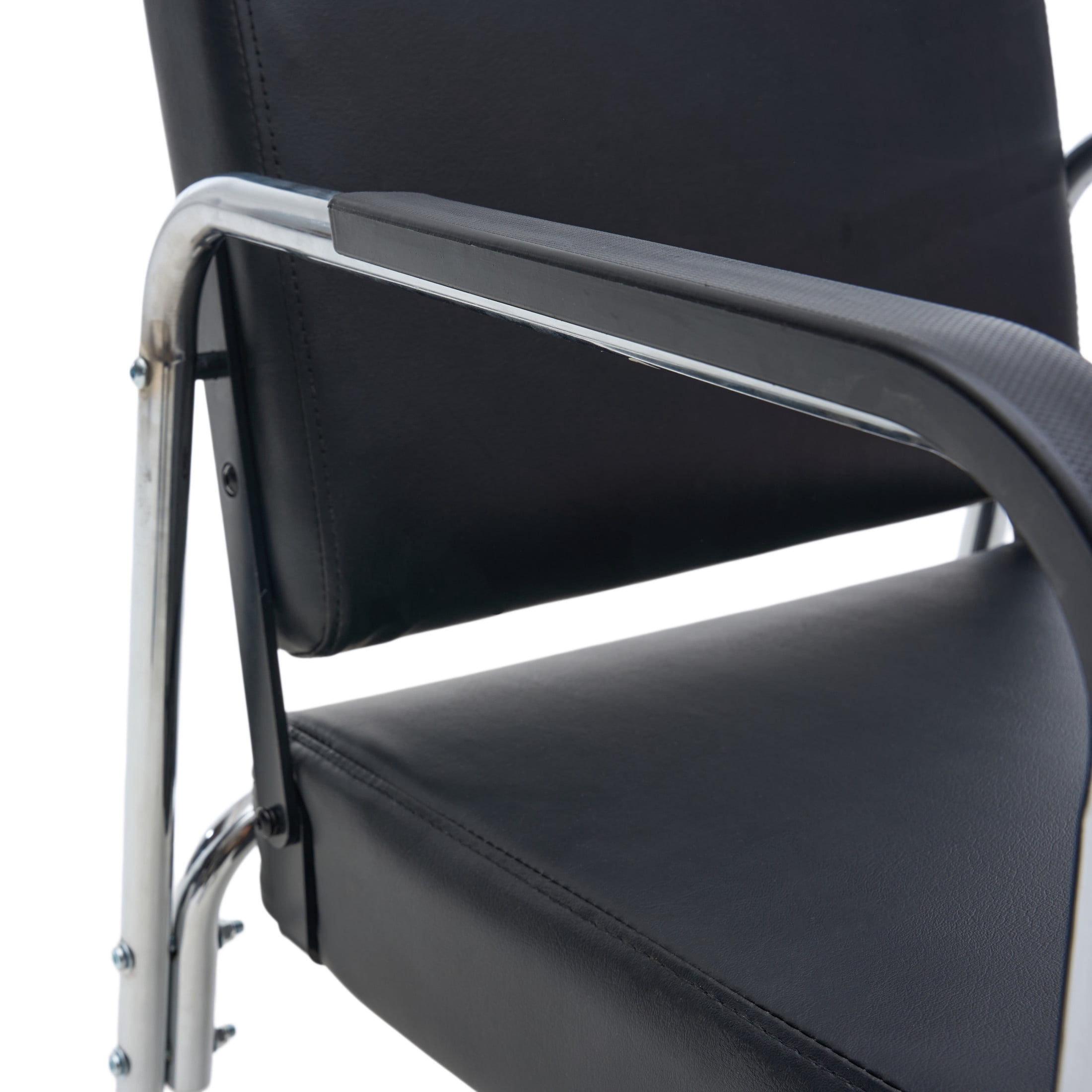 Noble House Reclining Shampoo Chair, 135° Adjustable PU Salon Chair, 4-Leg Base, Black