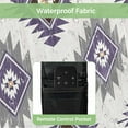 thumbnail image 4 of Outdoor TV Cover 80 to 85 Inches, Purple Grey Aztec Ethnic Southwestern Native Geometric Waterproof and Weatherproof TV Cover with Remote Control Pocket, Flat Screen TV Cover Protector for Outside TV, 4 of 6