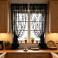 thumbnail image 6 of Aonerit 39*59in Lace Sheer Curtain, Floral Rod Pocket Window Panel, French Country Voile Drapes, Semi Sheer Privacy Curtains For Living Room Bedroom Kitchen, 6 of 6