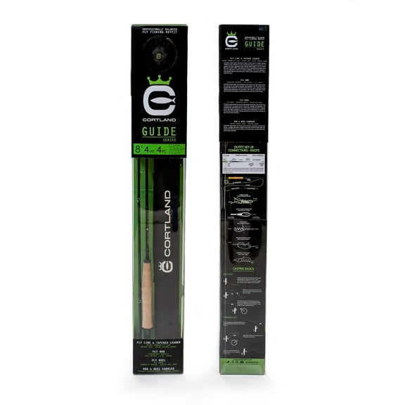 Cortland Guide Series 4WT Graphite Fast Action 8FT Fly Fishing Rod & Reel Combo, 4-Piece Rod