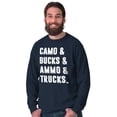 thumbnail image 4 of Camo Bucks Trucks Cute Hunter Son Men's Big & Tall Long Sleeve Graphic Tee Brisco Brands 2X, 4 of 5