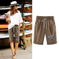thumbnail image 2 of Pantalones Cortos Casuales Impresos de la Cintura Elástica con Bolsillos, Pantalones Casuales para Todo el Uso Diario de la Temporada, 2 of 3