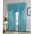 thumbnail image 1 of Hyatt Window Curtain & Fringed Valance Complete 9 Piece Window Treatment Set - Aqua, 1 of 1