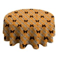 thumbnail image 4 of Orange Black Butterfly Pattern Round Tablecloth 60"x60",Wrinkle Wipeable Table Cloth for Kitchen Dining Room Picnic Patio Party, 4 of 6