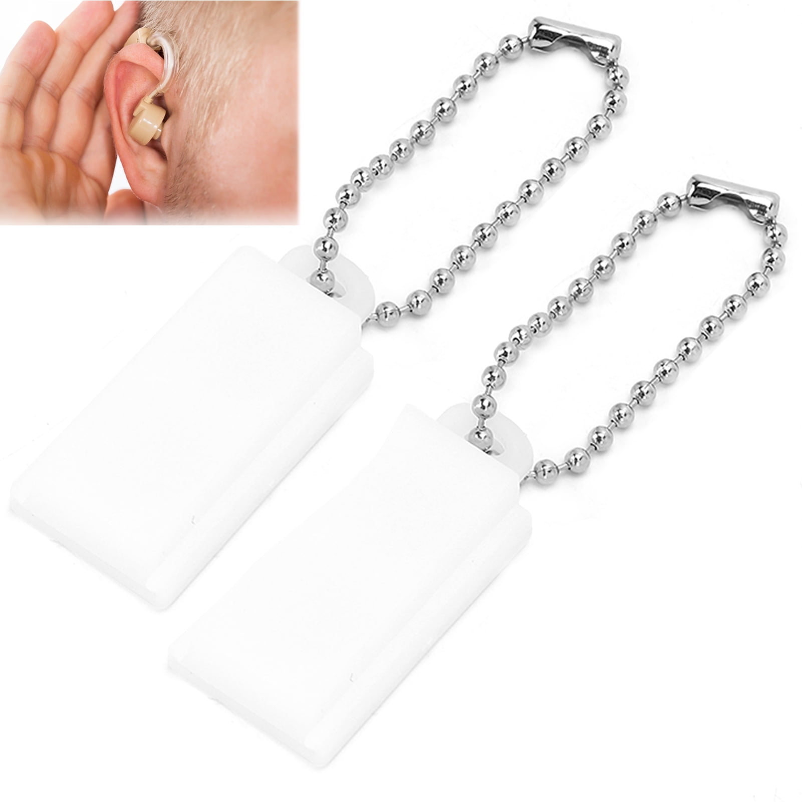Brrnoo 2pcs Portable Hearing Aid Battery Caddy Plastic Button Storage Case Holder Box,Hearing Aid Battery Storage Box,Hearing Aid Battery Caddy