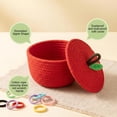 thumbnail image 5 of Ouuluon Woven Storage Basket, Cute Dustproof Storage Baskets, 8×8×5in Red Sturdy Compact Basket for Home Fruit Small Daily Items, 5 of 7